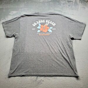 Orange Beach Alabama Graphic Destination T-shirt Gray Peach Baby Blue Men Sz XL